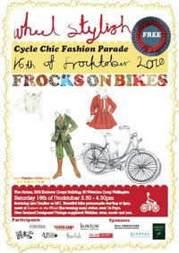 Poster image for Frocks on Bikes event
