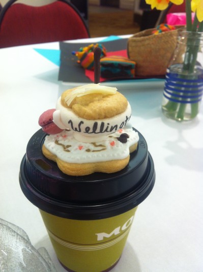 ridiculous tiny coffee cup shaped biscuits