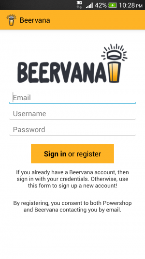 Screengrab of Beervana App lo