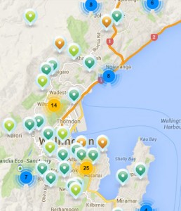 Overview map of new resource consents in Wellington