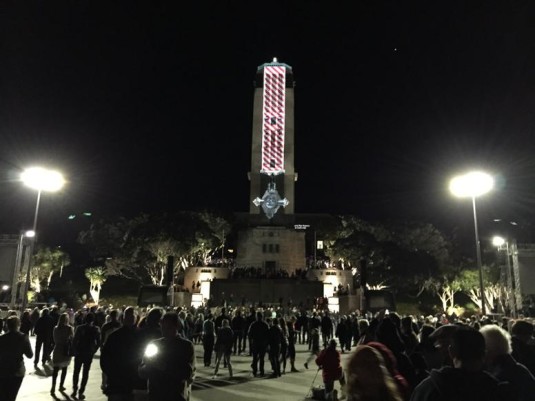 Pukeahu light show