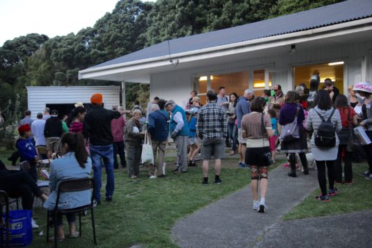 At the Innermost Gardens' Charles Plimmer hall, Crossways Community treasure hunters have a barbecue.