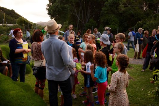 Prize-giving at the Crossways Community Centre's 2015 treasure hunt.