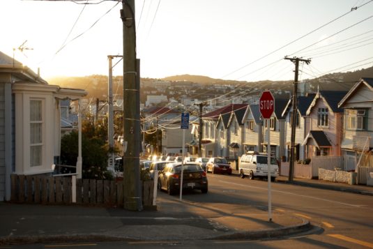 At the corner of Pirie and Austin, Mount Victoria.