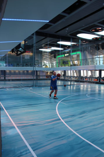 Every night this basketball court is turned into a bumper car rink. My photographer companion was very excited by the idea of a giant X Box lounge.