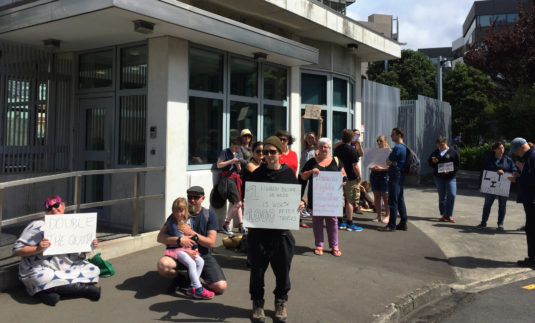 US Embassy protest against Trump