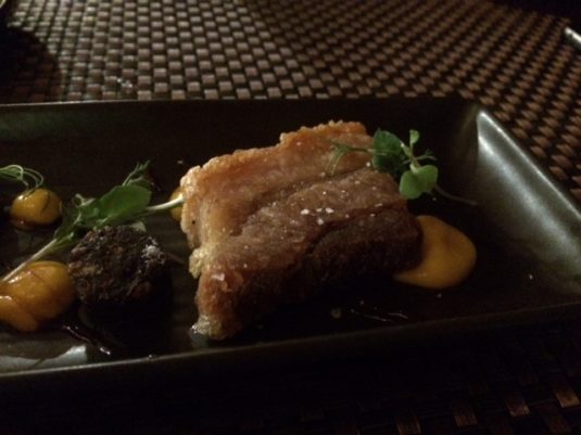pork belly with black pudding