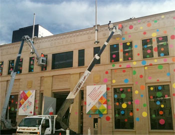 Removing the Kusama dots from the City Gallery