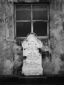 Headstone and window