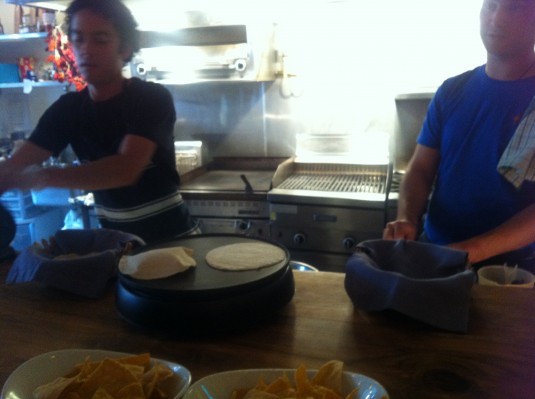 tortillas being made