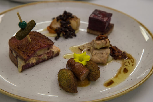 a selection of entrees made up of Harrington's smallgoods, including the most amazing mini Reuben sandwich ever