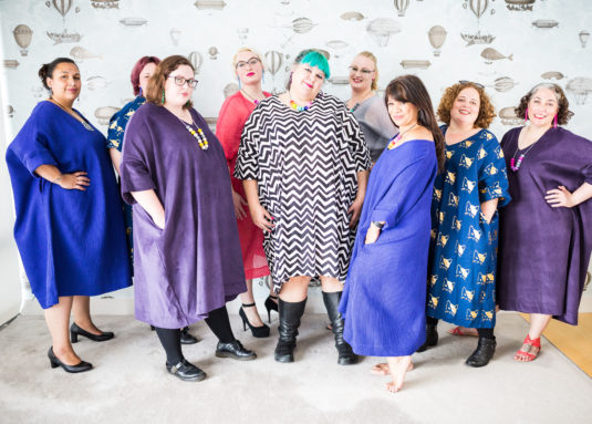 Group of fat women in great sack dresses