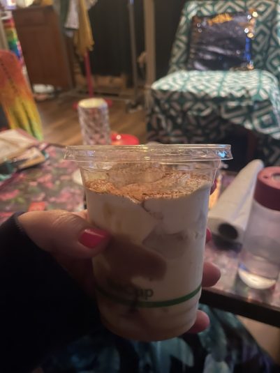 tres leches cake in a plastic cup