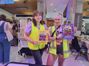 P and friend, wearing hi vis vests to marshal at last year's OITC event